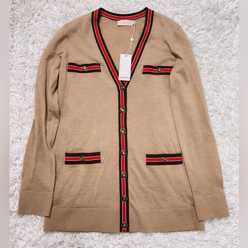 NWT Tory Burch Madeline Merino Wool Boyfriend Cardigan